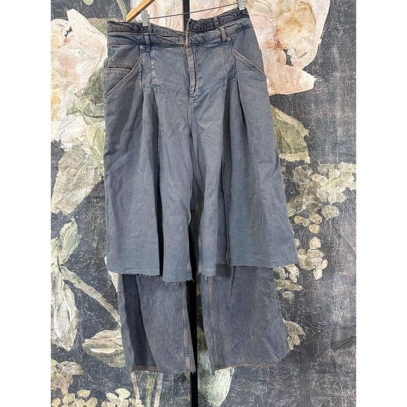 Free People We The Free Nocturne Double Hem Trouser Jeans Size 32 - Picture 6 of 9